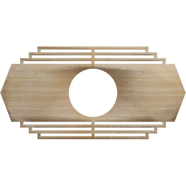 Ekena Millwork Chrysler Wood Fretwork Pierced Ceiling Medallion, Birch, 26"W x 13"H x 6 7/8"ID x 1/4"T CMWP26X13X0250CSBI - main